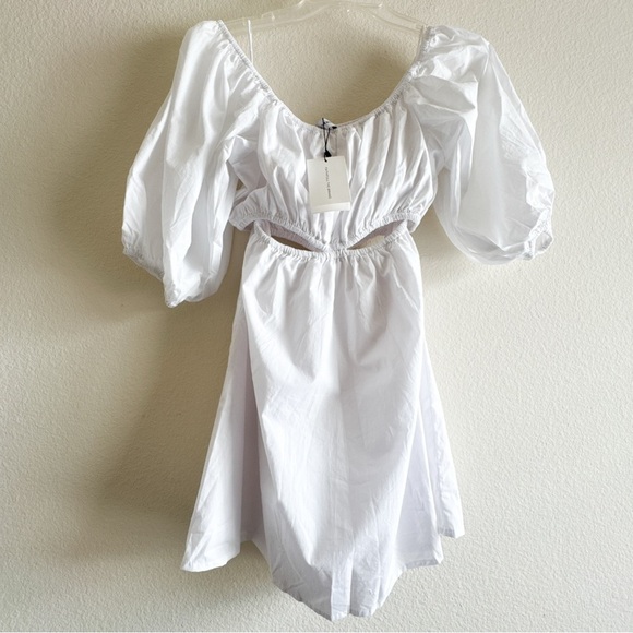 Faithfull the Brand New Gabrielli Mini Dress cut out White Size M/ US 6 - Picture 5 of 10